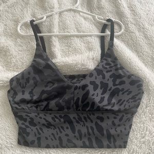 Lululemon bra tank top, black cheetah print, size 6